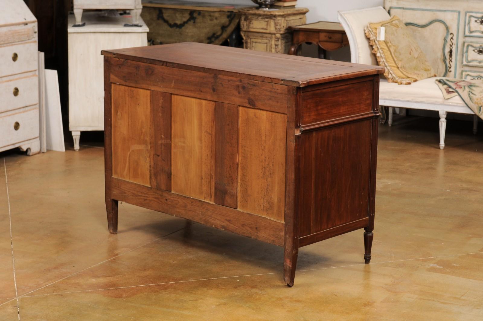 French Louis XVI Style 19th Century Cherry Three-Drawer Commode with Fluting For Sale 3