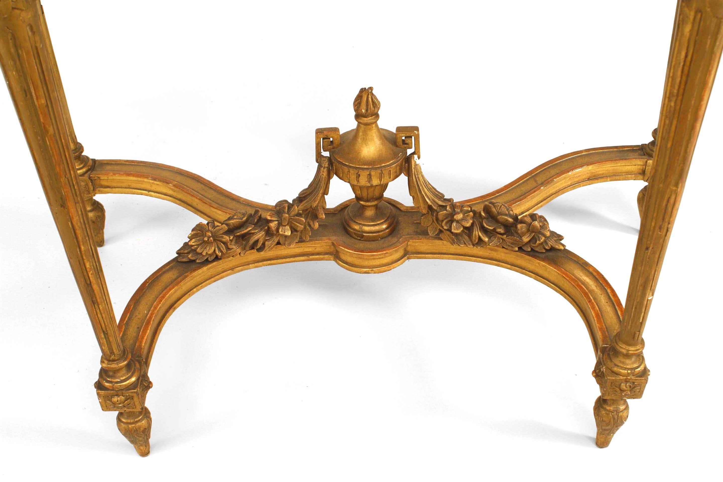 Marble French Louis XVI Style '19th Century' Gilt Console Table For Sale