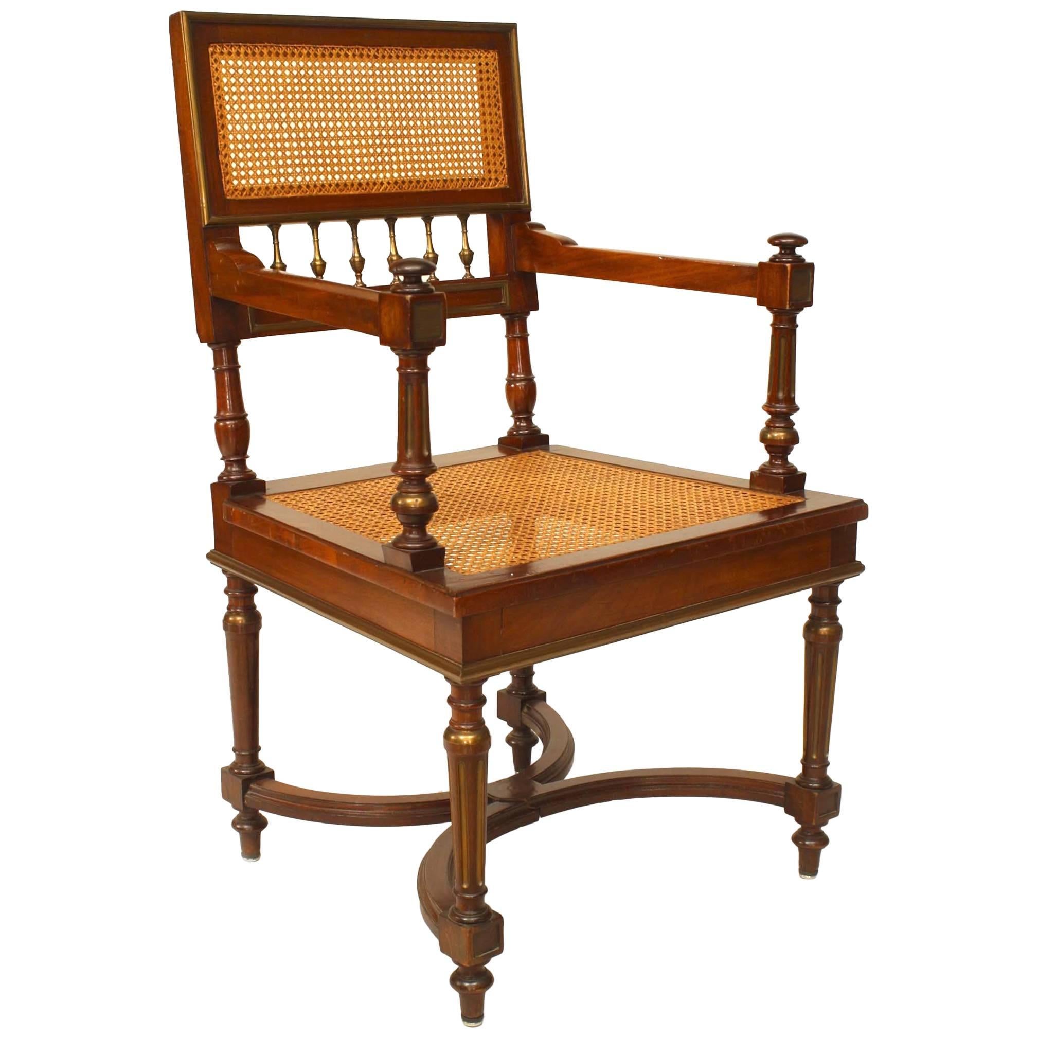 French Louis XVI Mahogany Arm Chair