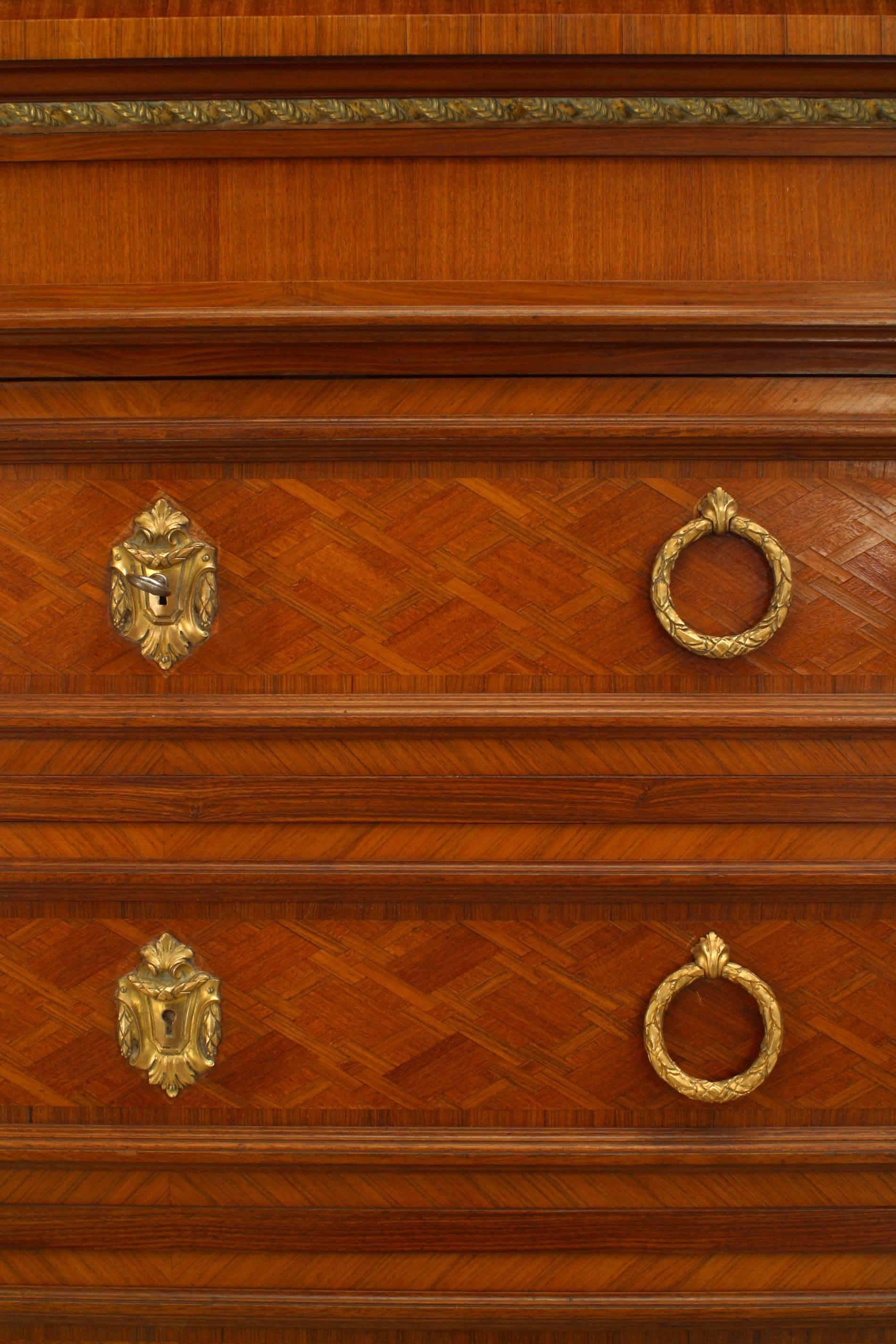 French Louis XVI Style 19th Century Parquetry Inlaid Drop Front Secretary For Sale 5