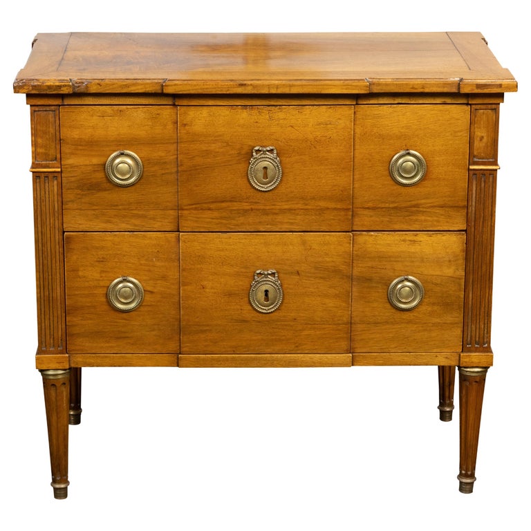 French Louis XVI Style 19th Century Walnut Breakfront Commode with Two ...
