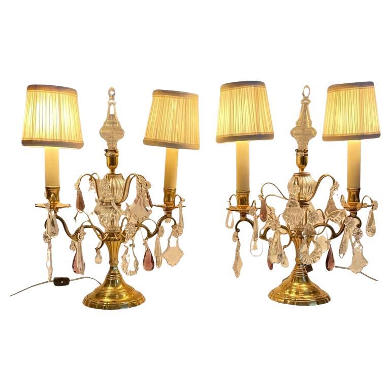 French Louis XVI Style 2-Light Pair Girandoles