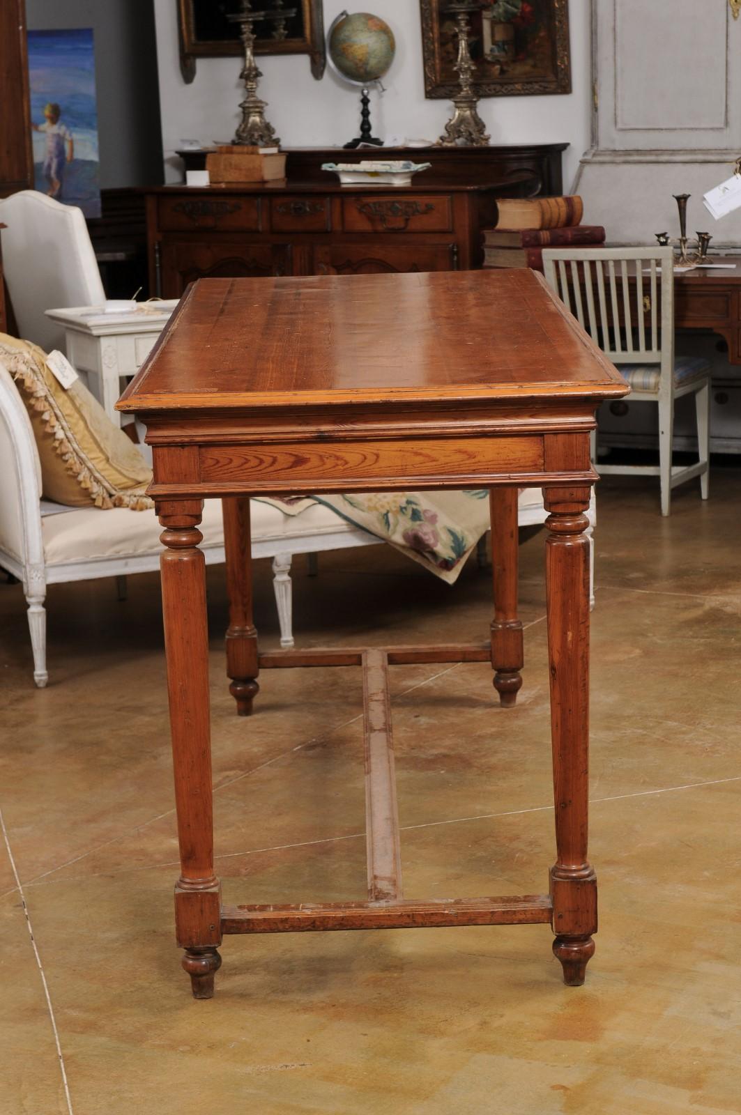 French Louis XVI Style 20th Century French High Bar Pine Table  For Sale 7