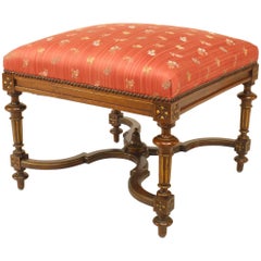 French Louis XVI Style '20th Century' Walnut Square Bench