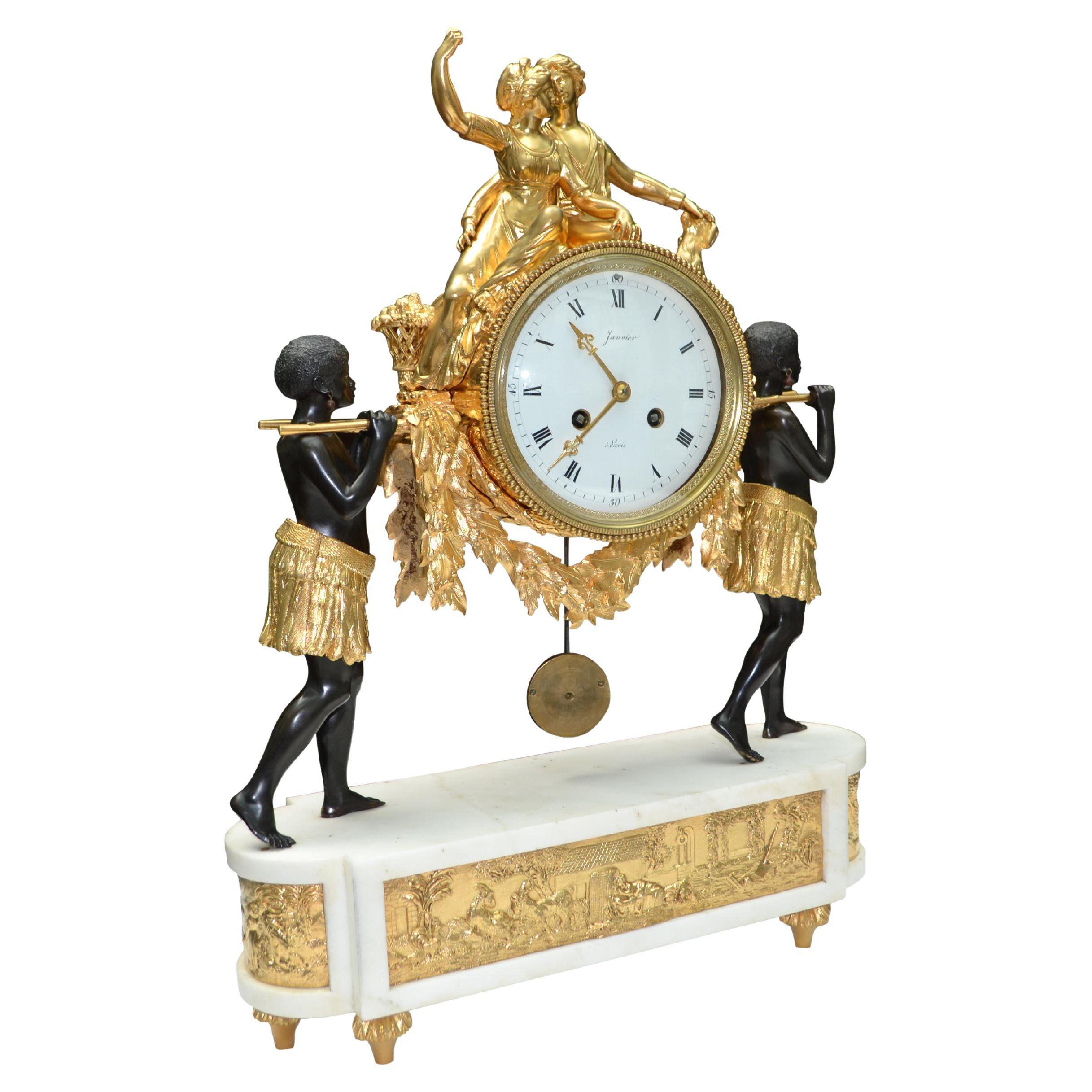 Horloge allégorique française de style Louis XVI  de Paul et de Virginie