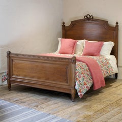French Louis XVI Style Antique Bed in Walnut, WK197