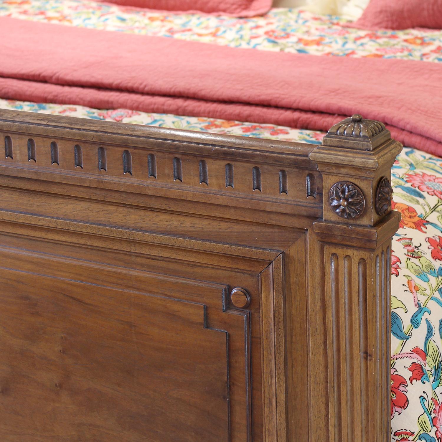 Early 20th Century French Louis XVI Style Antique Bed in Walnut, WK197