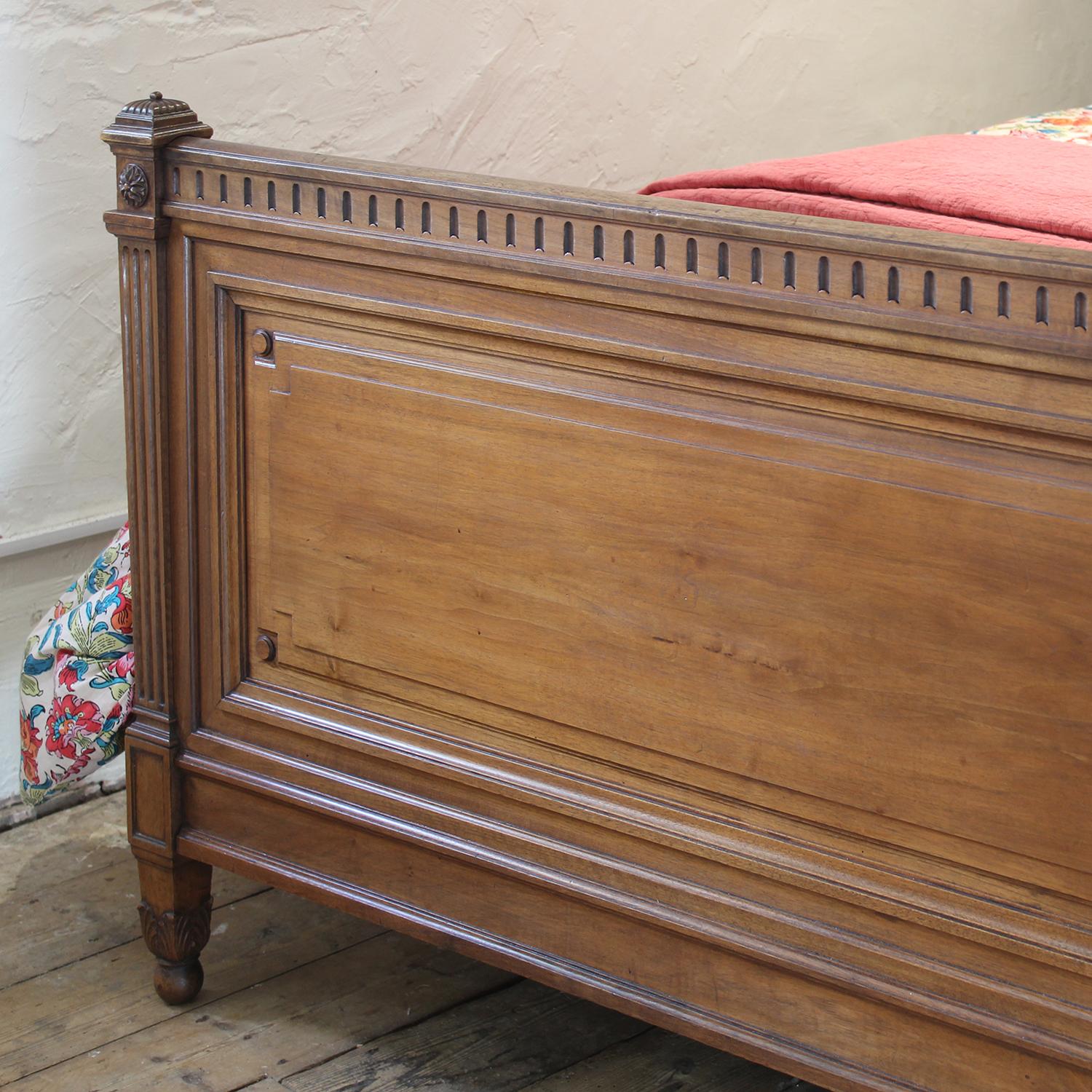 French Louis XVI Style Antique Bed in Walnut, WK197 2
