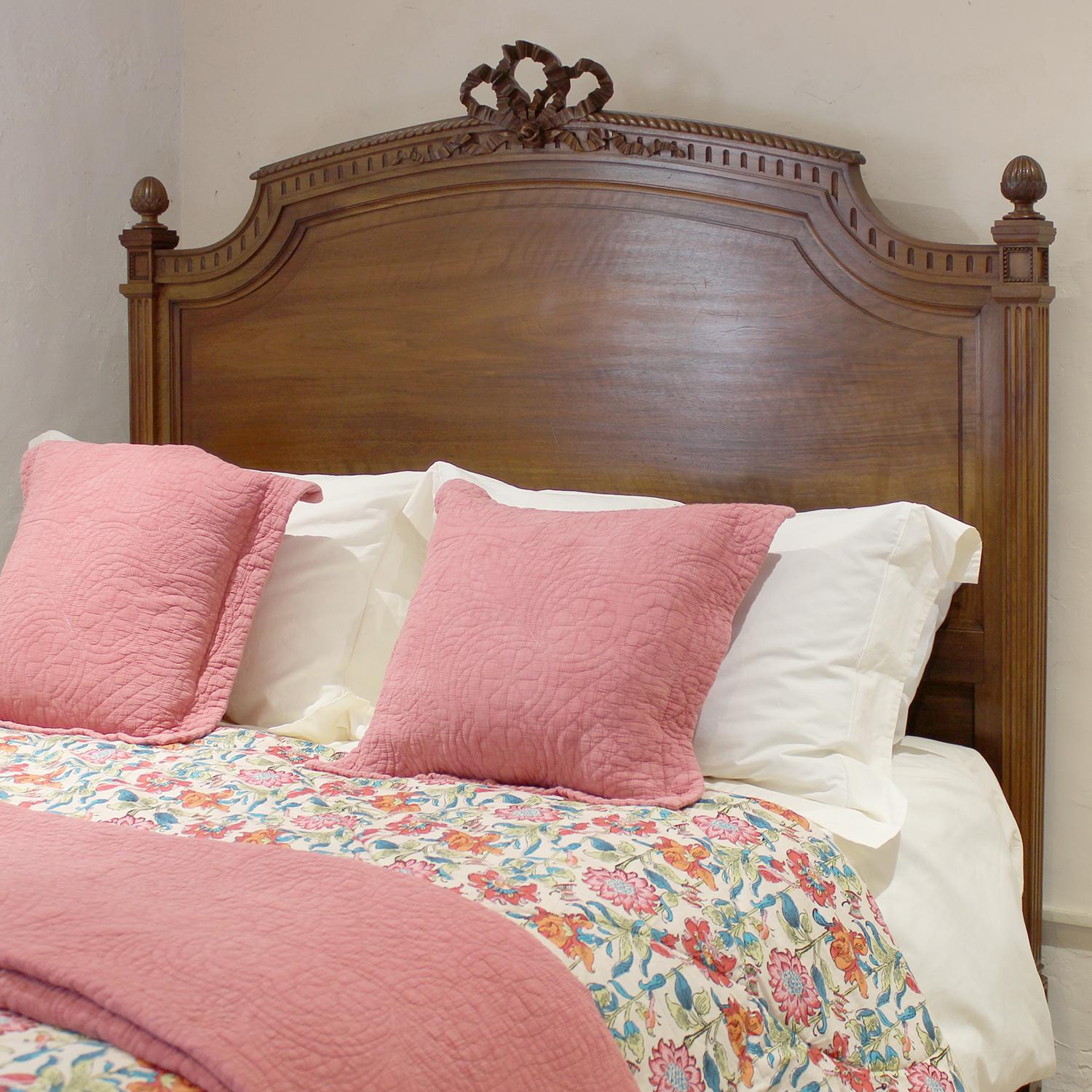 French Louis XVI Style Antique Bed in Walnut, WK197 3