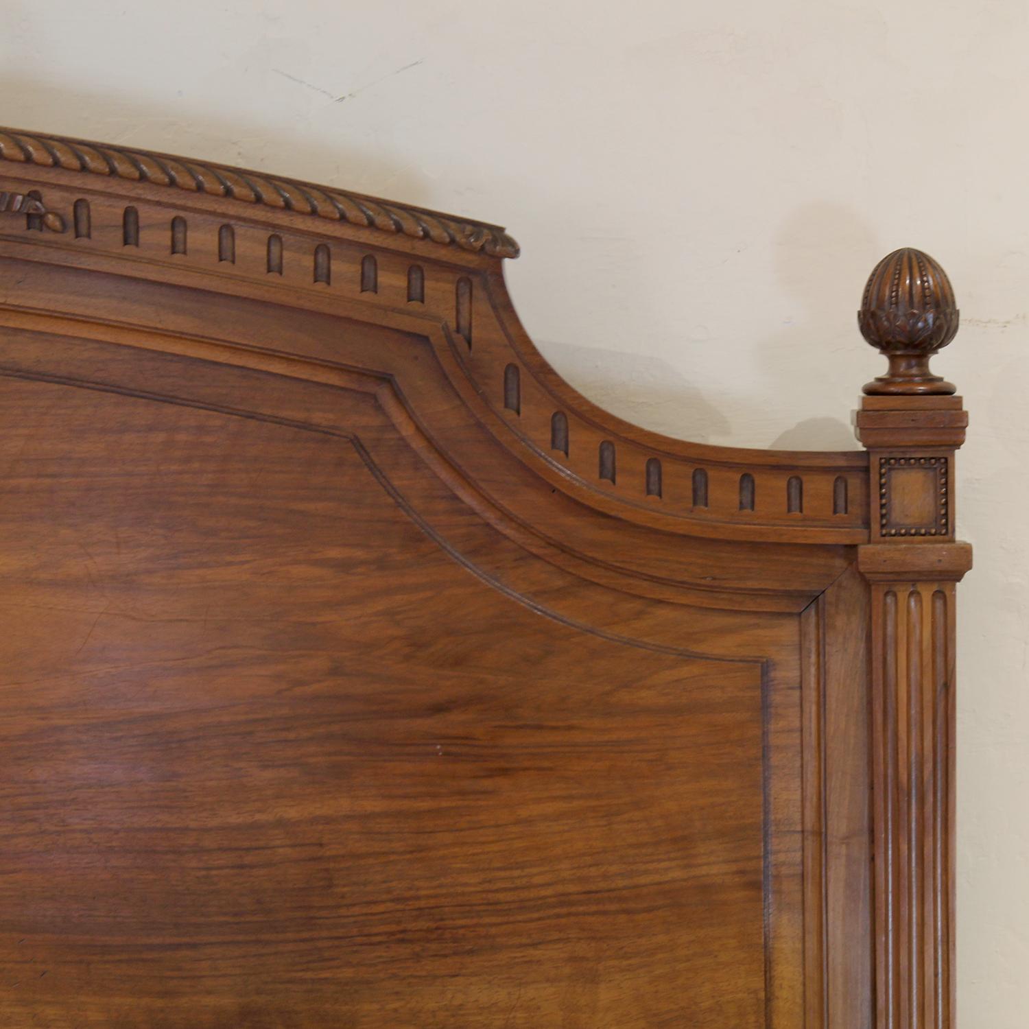 French Louis XVI Style Antique Bed in Walnut, WK197 4
