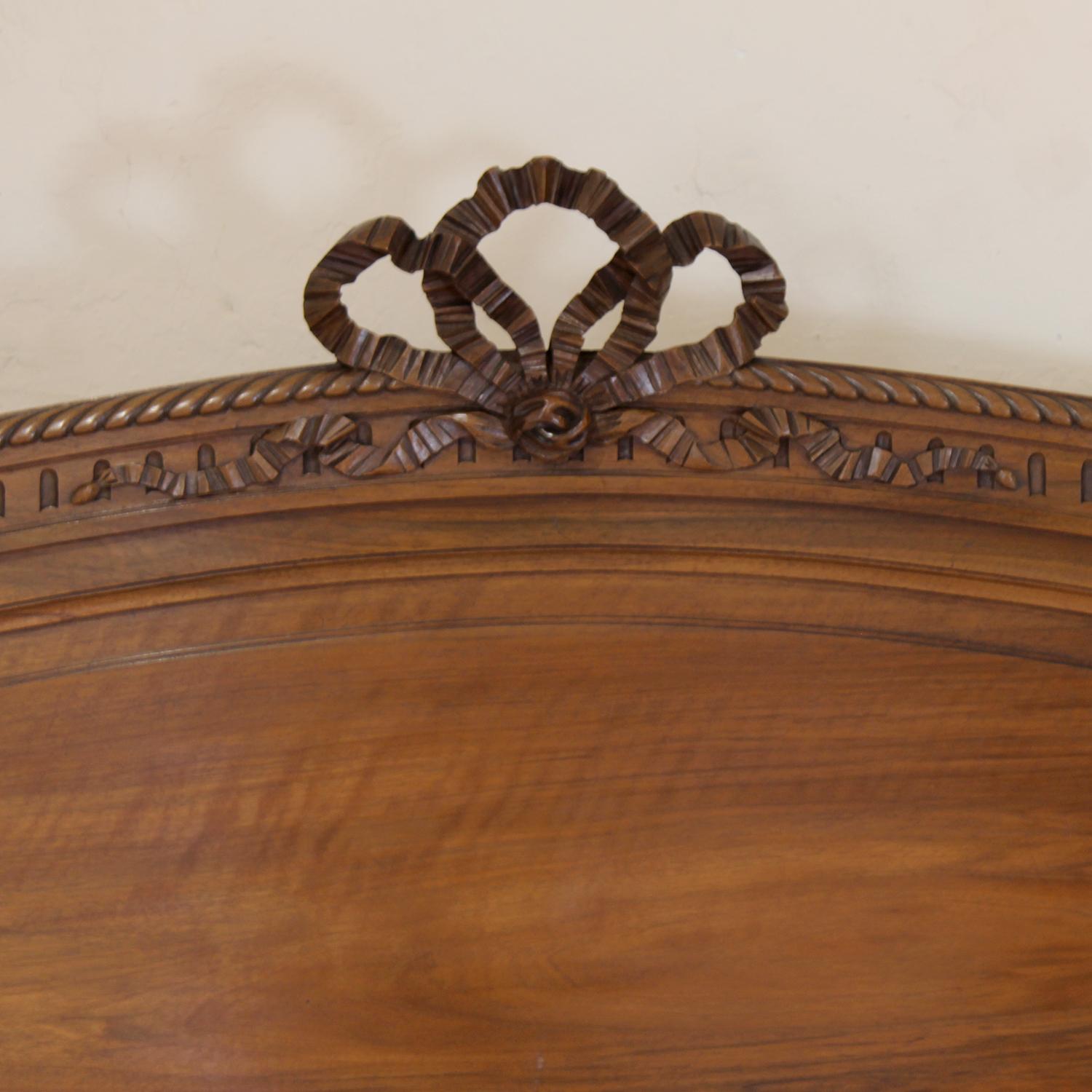 French Louis XVI Style Antique Bed in Walnut, WK197 5