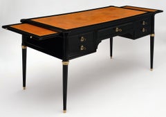 French Louis XVI Style Antique Ebonized Desk