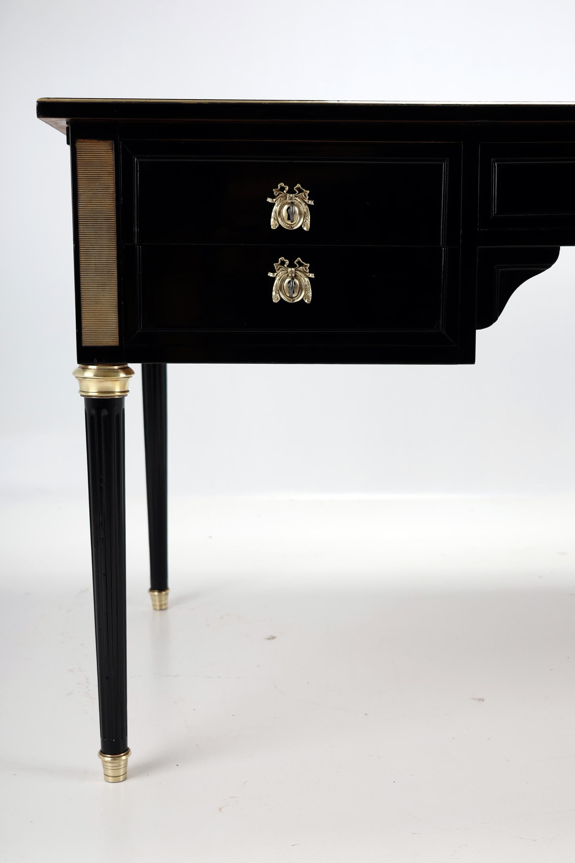 French Louis XVI Style Antique Ebonized Desk 1