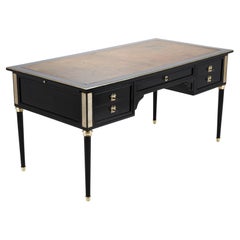 French Louis XVI Style Antique Ebonized Desk