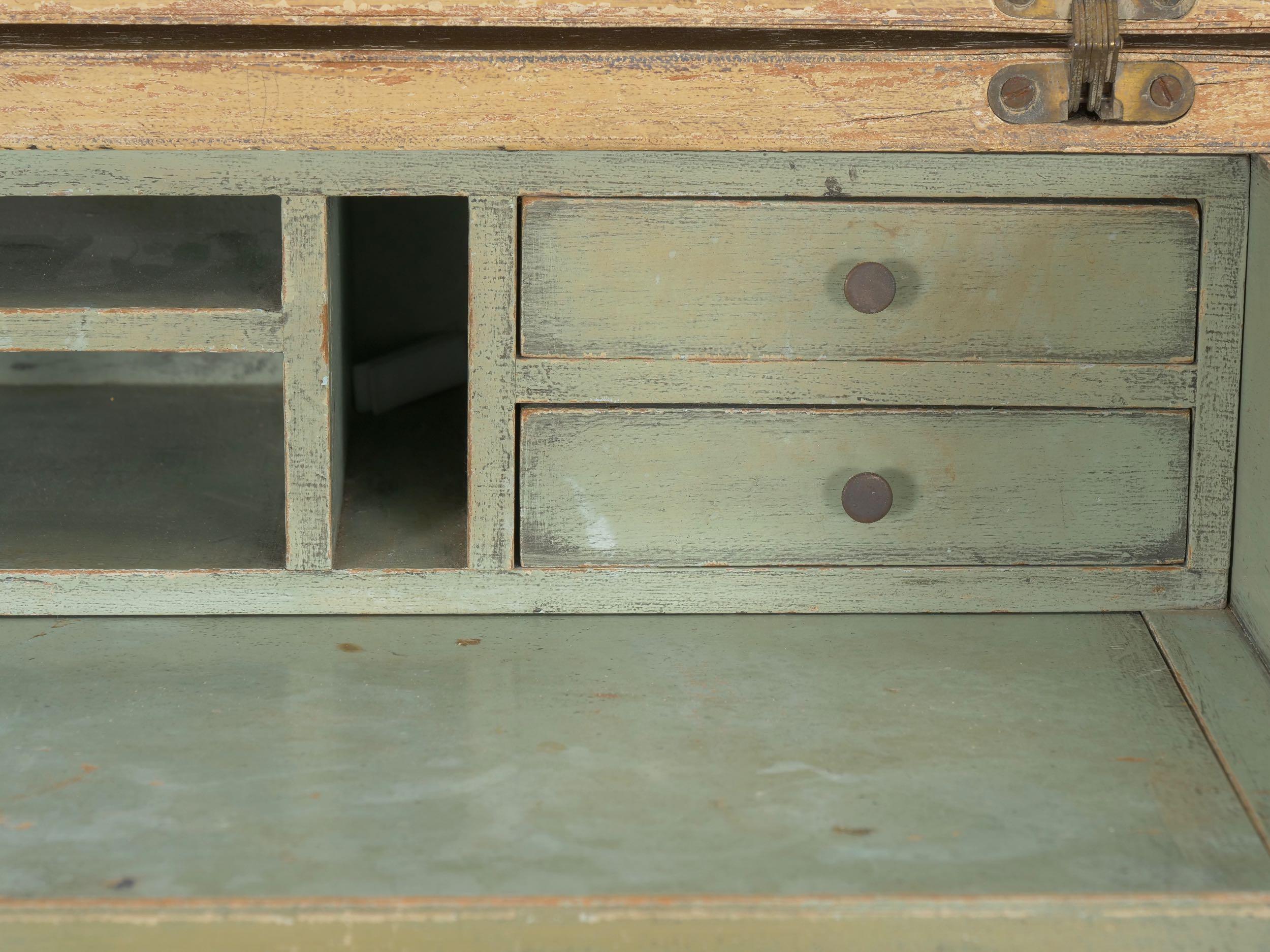 French Louis XVI Style Antique Painted Desk over Chest of Drawers circa 1940s 12