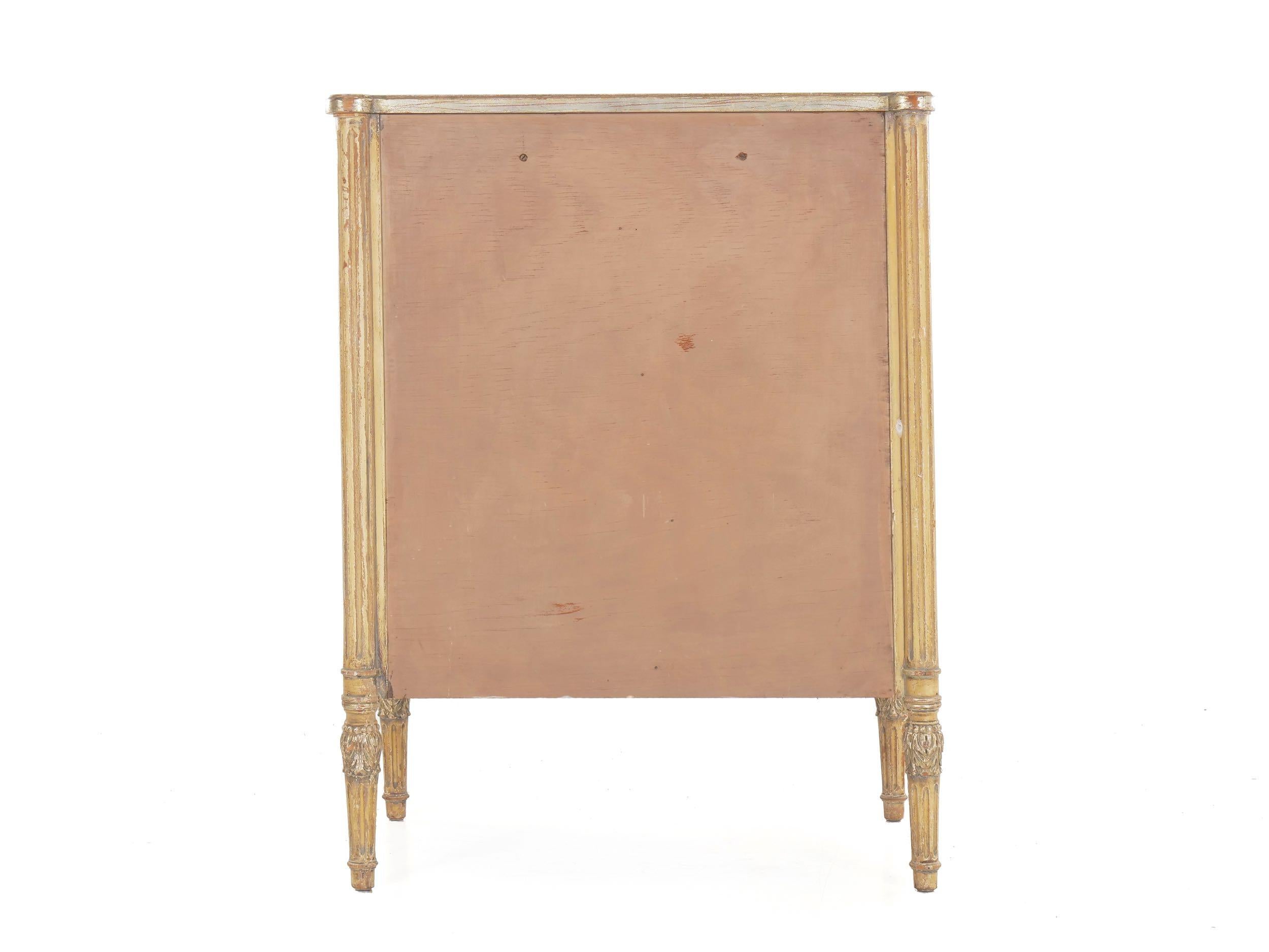 20th Century French Louis XVI Style Antique Painted Desk over Chest of Drawers circa 1940s