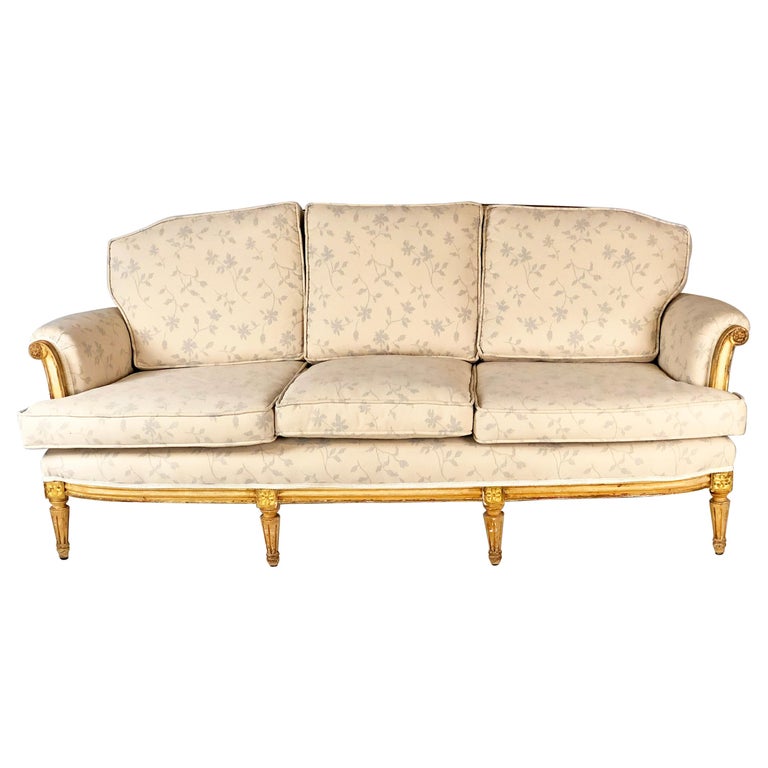 French Louis XVI Style Antique Sofa Unusually Comfortable For Sale at