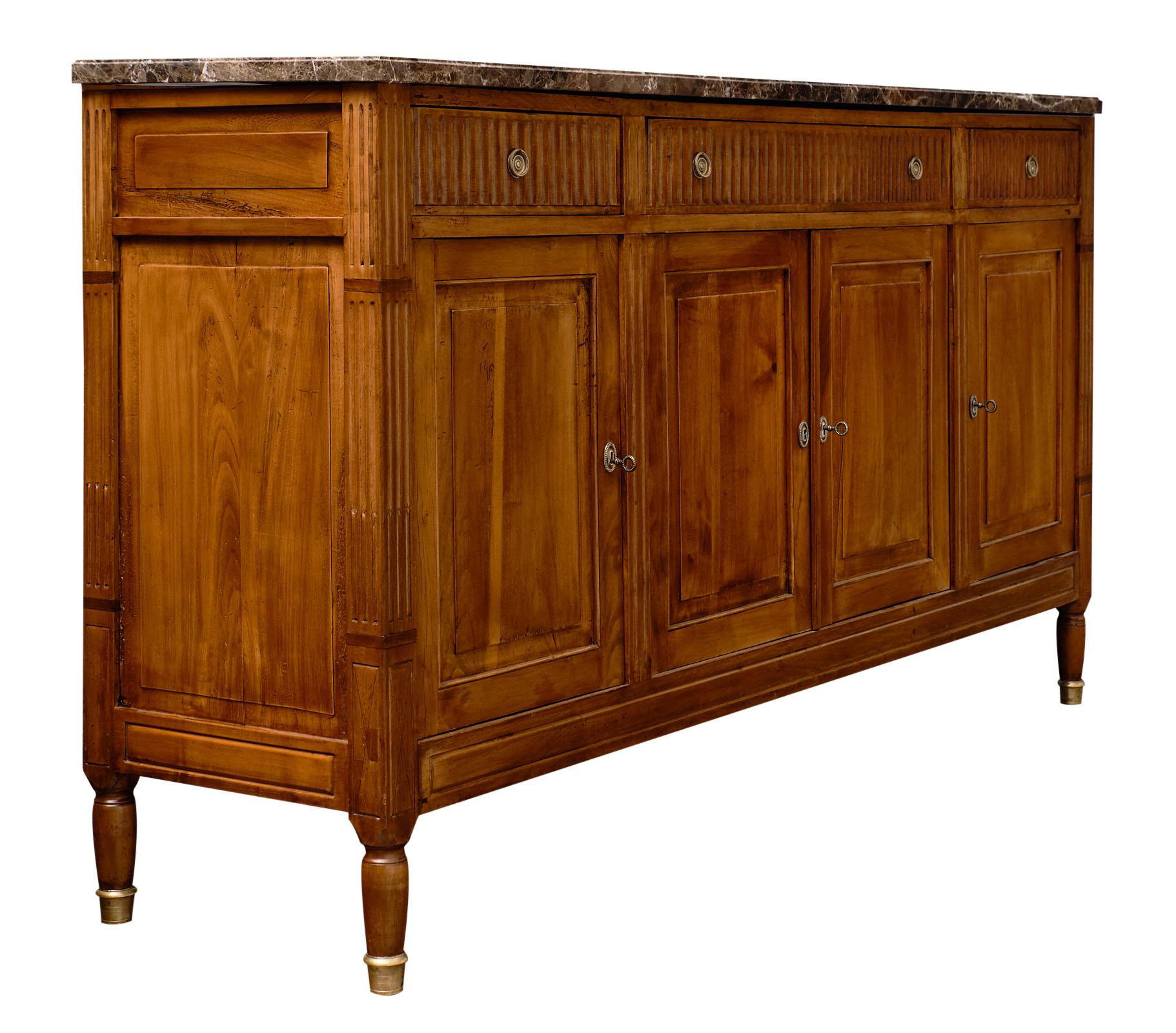 French Louis XVI Style Antique Walnut Buffet (Louis XVI.)