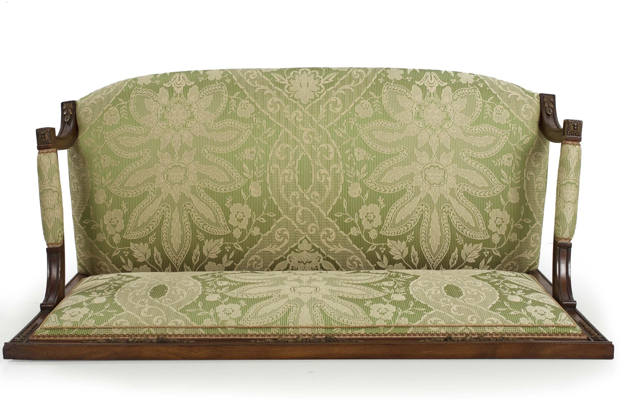 French Louis XVI Style Antique Walnut Settee Sofa, circa 1900 6