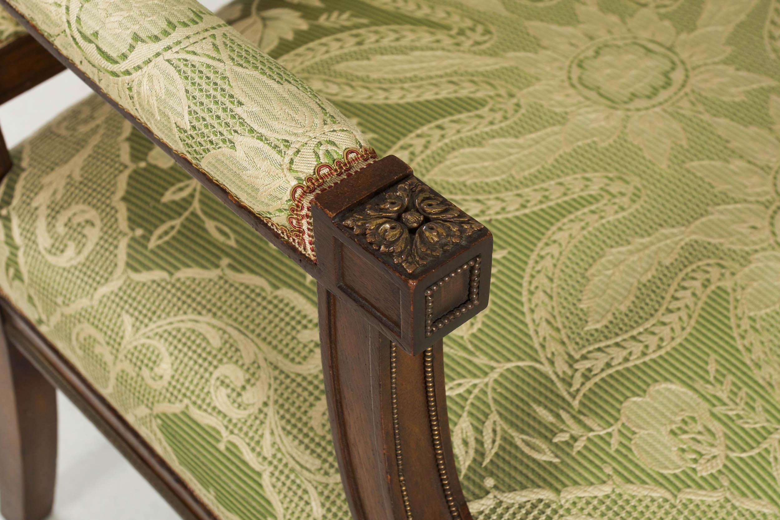 French Louis XVI Style Antique Walnut Settee Sofa, circa 1900 13