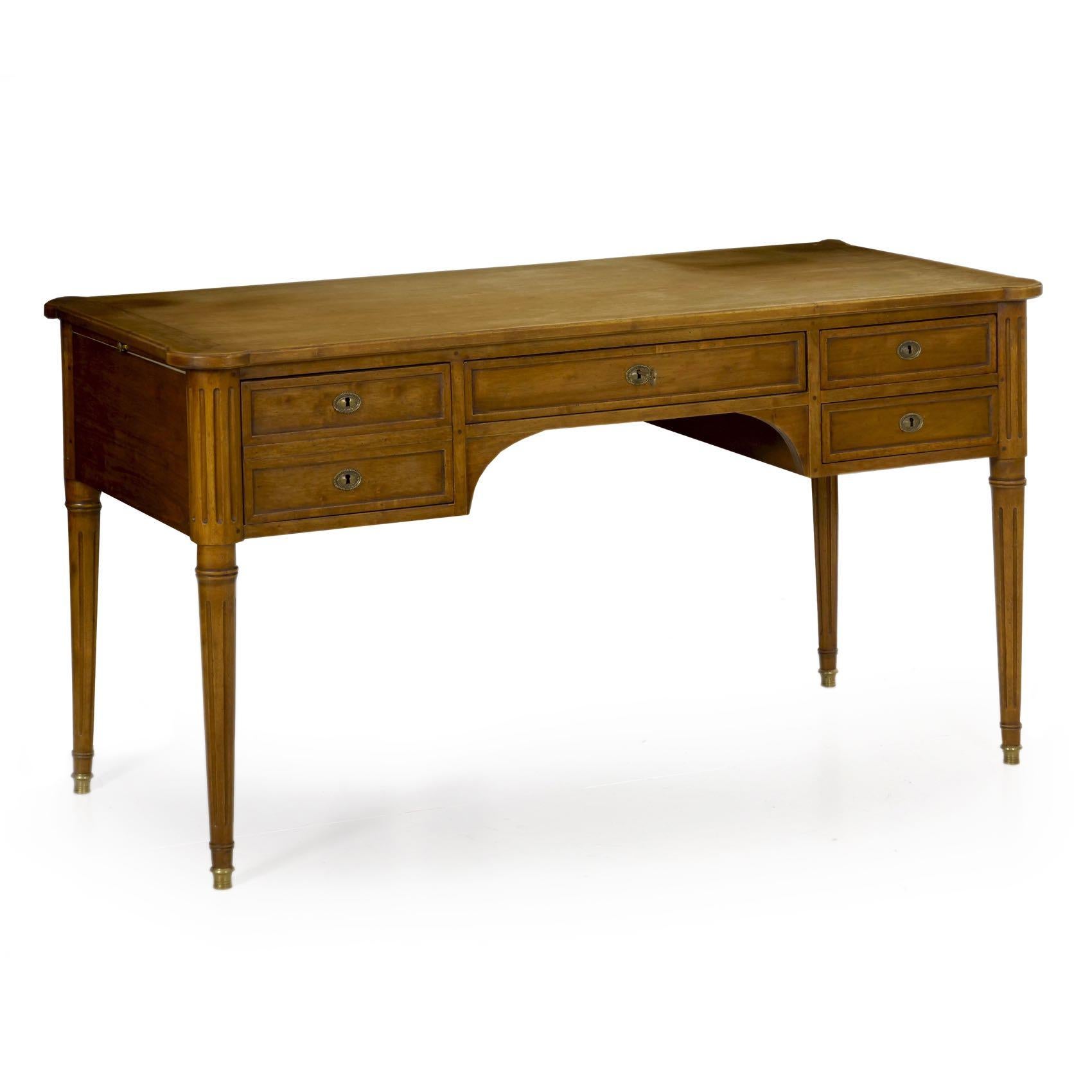 French Louis XVI Style Antique Writing Table Bureau Plat Desk, 20th Century In Good Condition In Shippensburg, PA