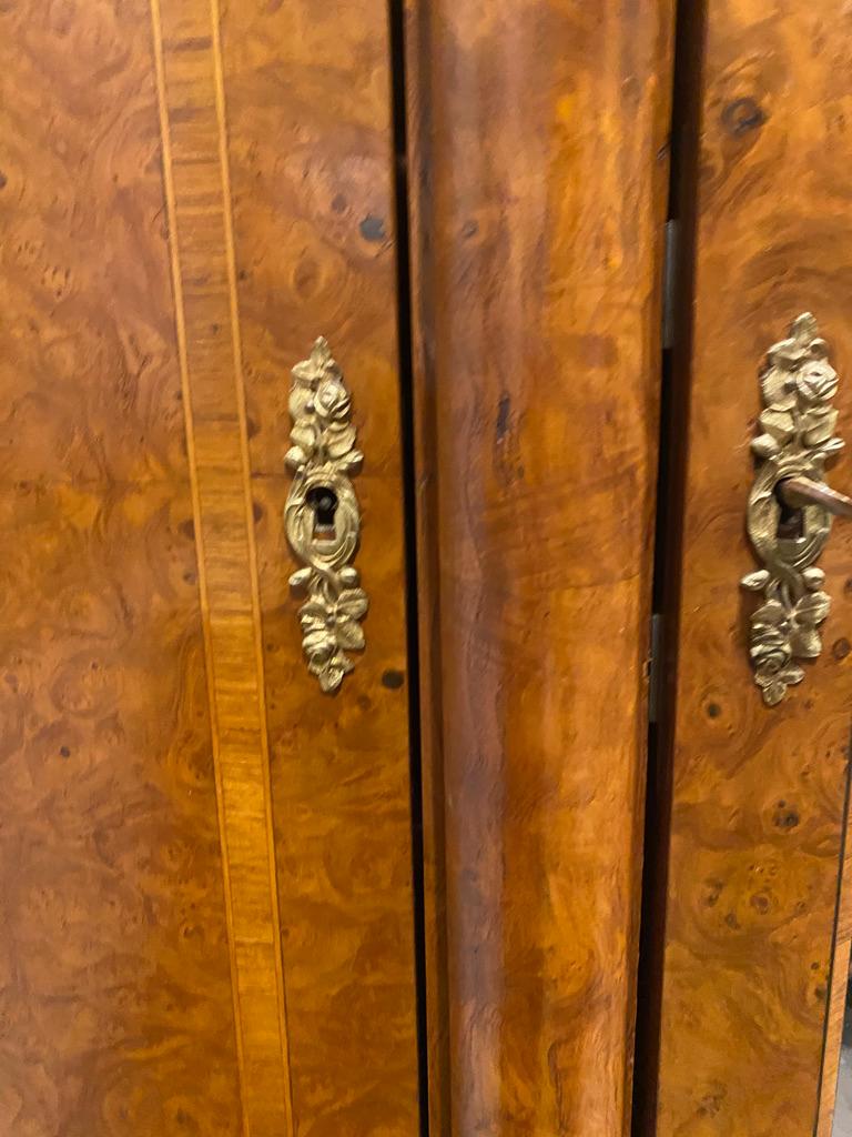 Walnut French Louis XVI Style Armoire Wardrobe Cabinet For Sale