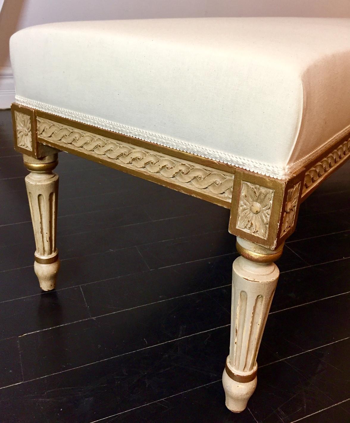 French Louis XVI Style Banquette, Brown Velvet 8