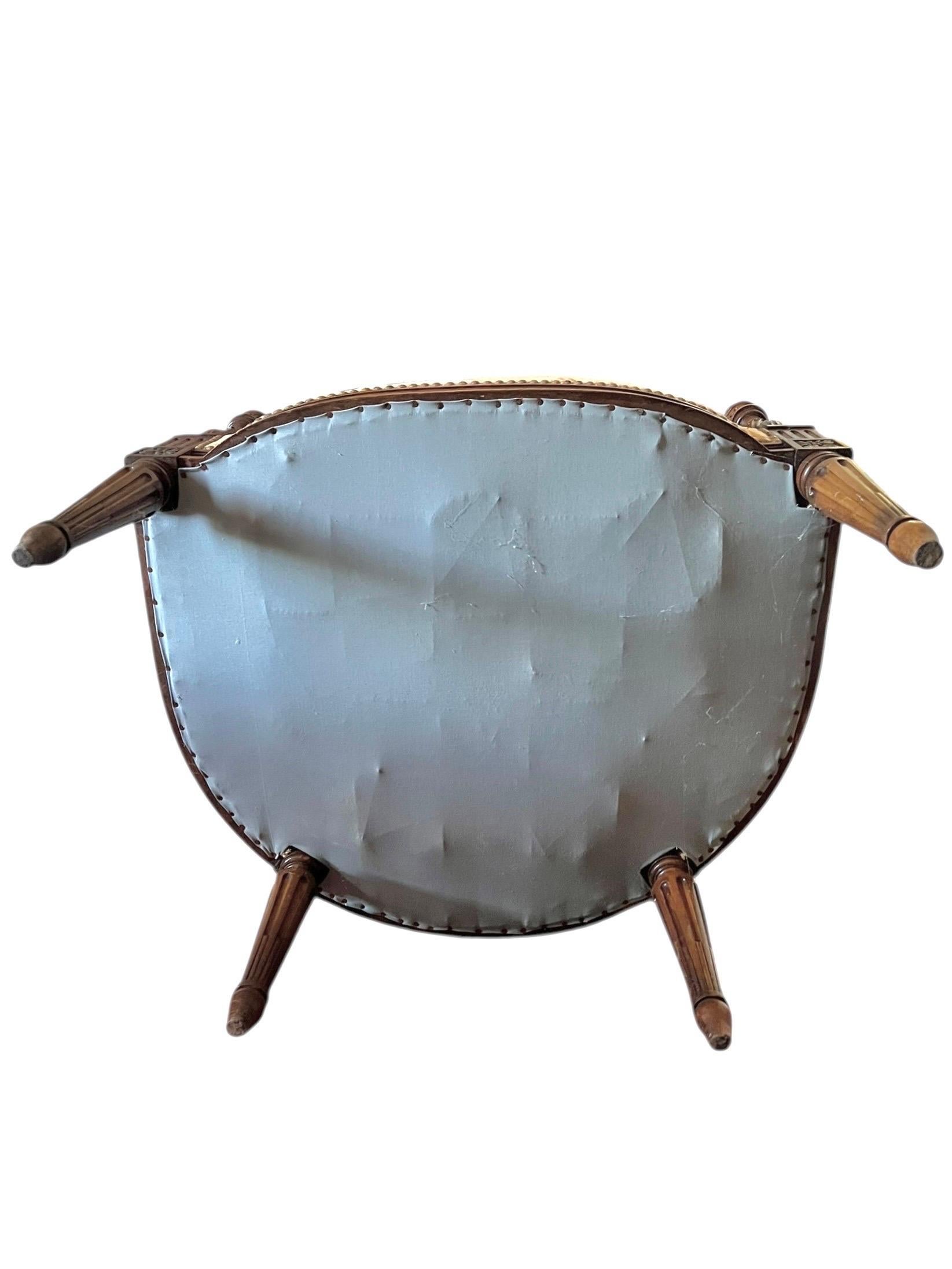 French Louis XVI style basket/gondola/marquise Armchair - France - 19th century For Sale 5