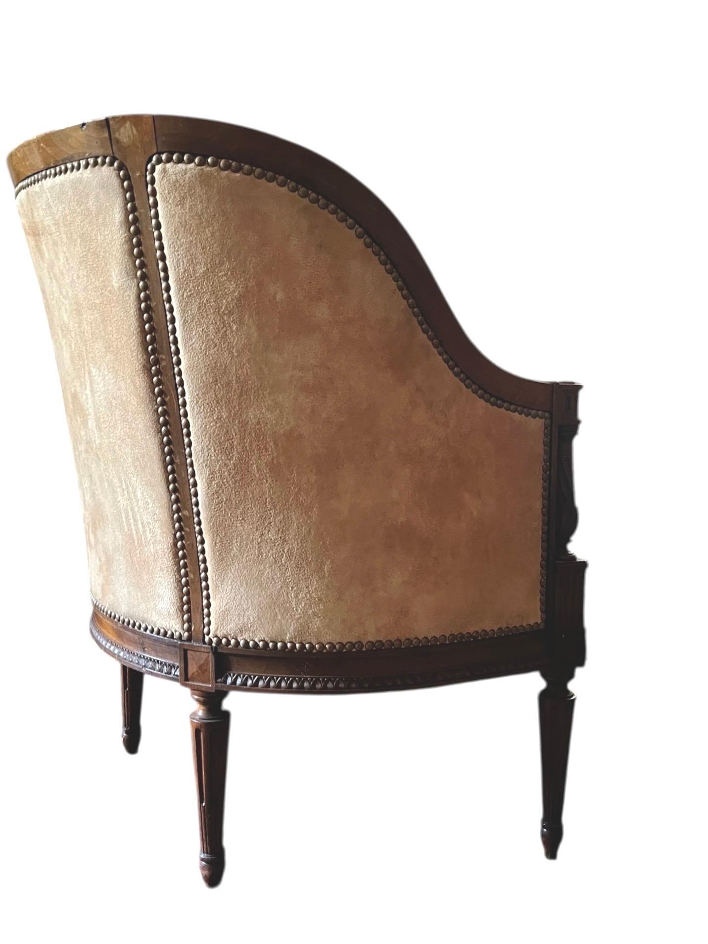 19th Century French Louis XVI style basket/gondola/marquise Armchair - France - 19th century For Sale