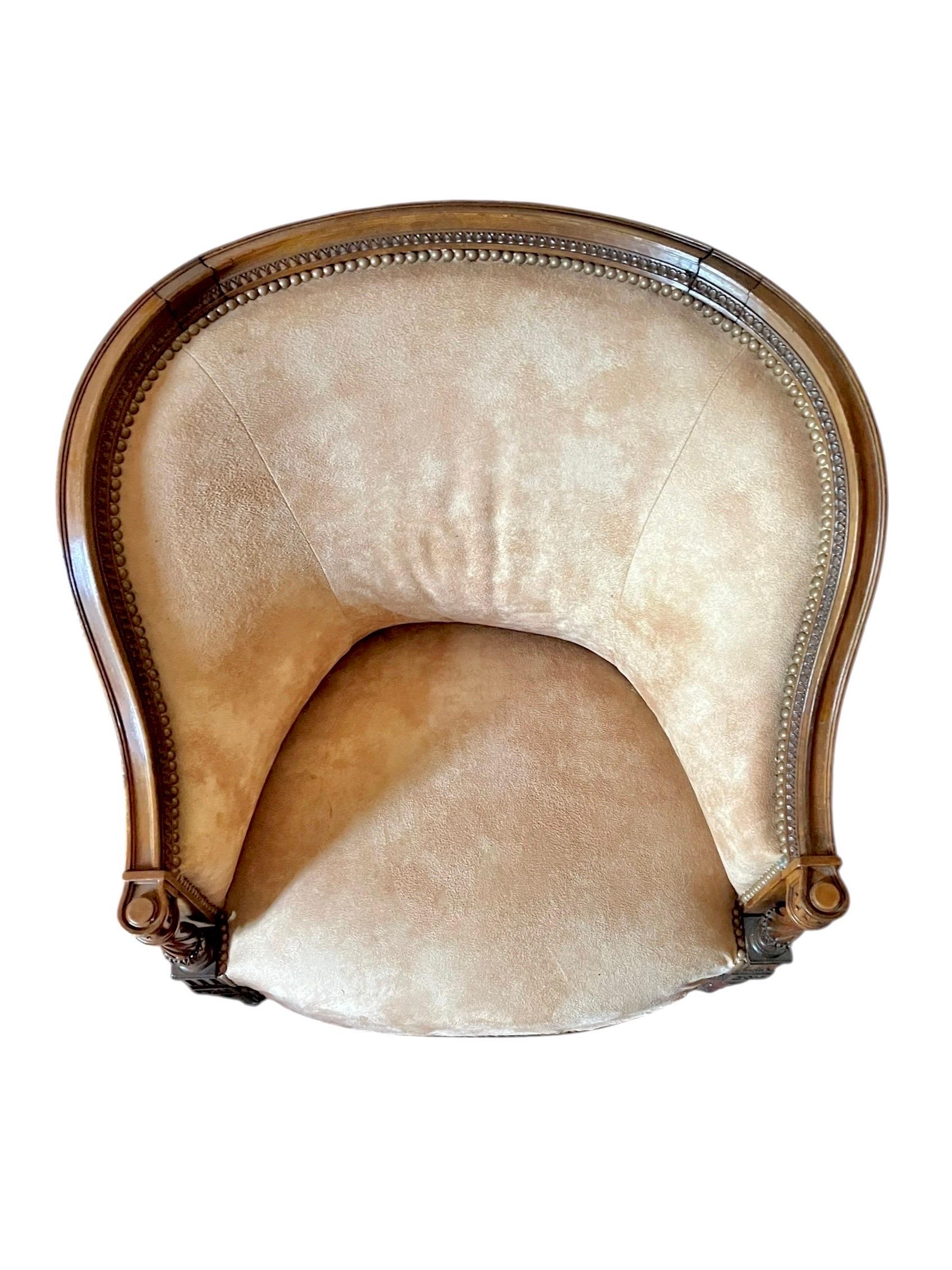 French Louis XVI style basket/gondola/marquise Armchair - France - 19th century For Sale 1