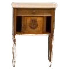 Antique French Louis XVI style bedside commode / end table