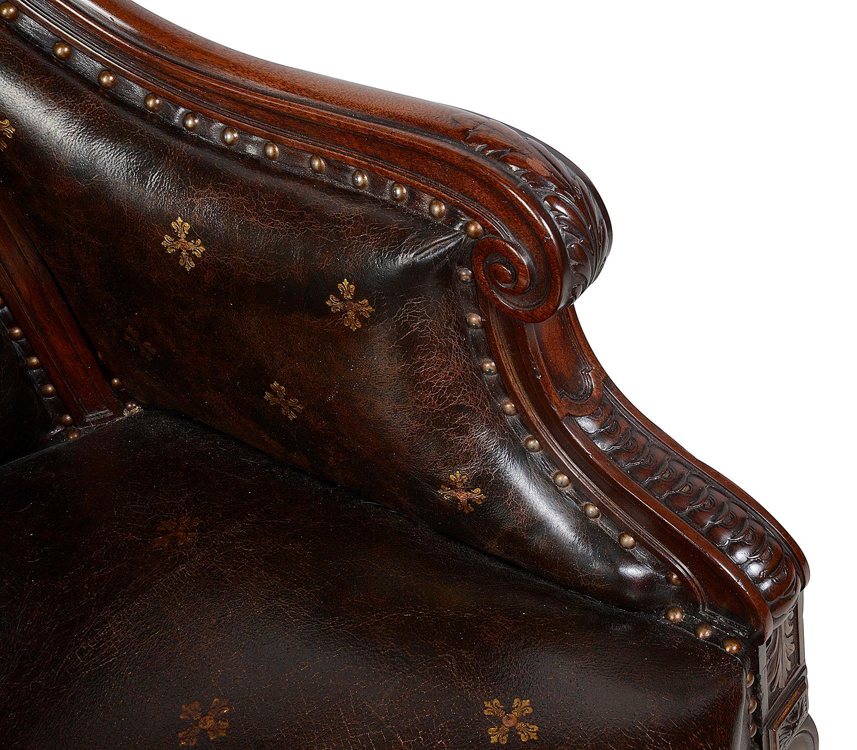 19th Century French Louis XVI style, Bergere Library chair. For Sale
