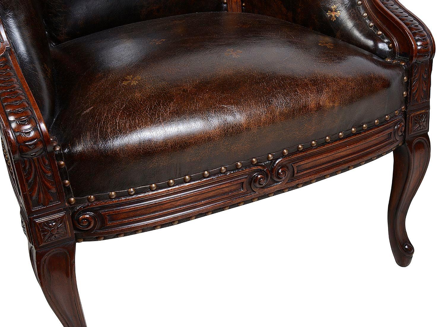 French Louis XVI style, Bergere Library chair. For Sale 1