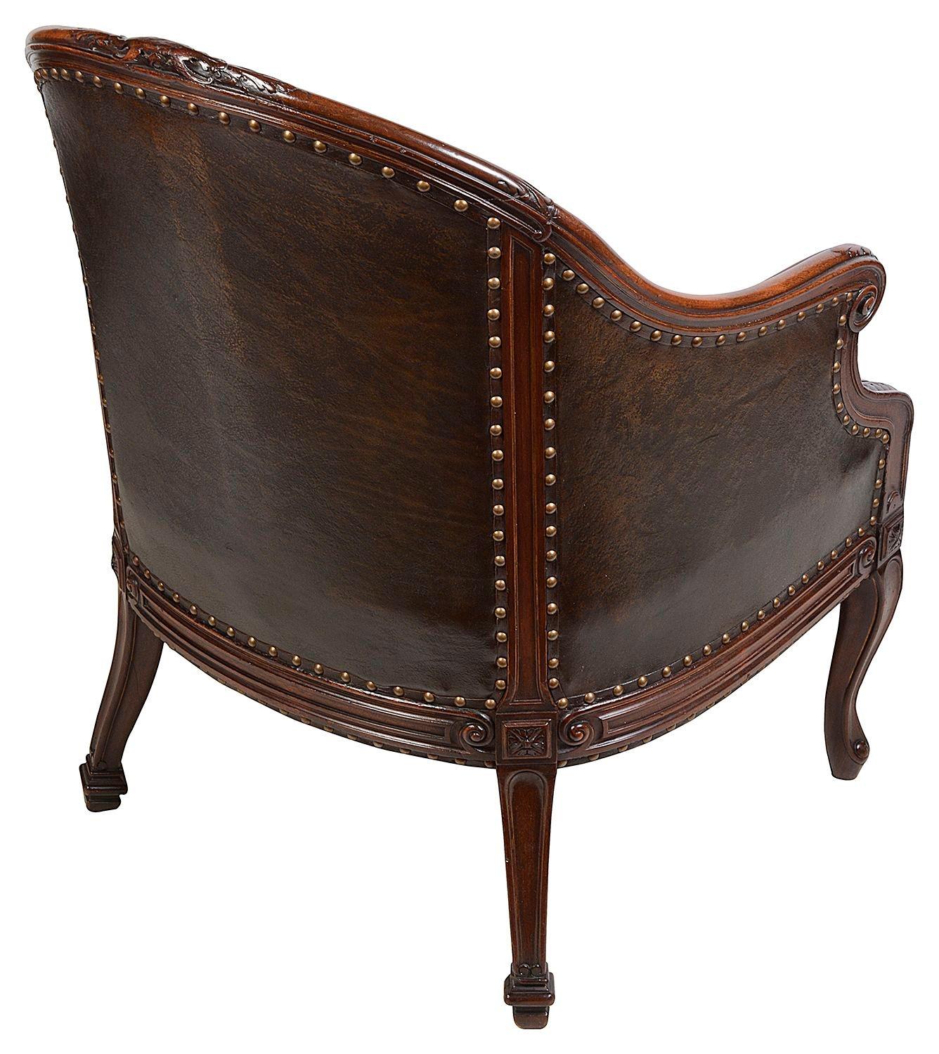 French Louis XVI style, Bergere Library chair. For Sale 2