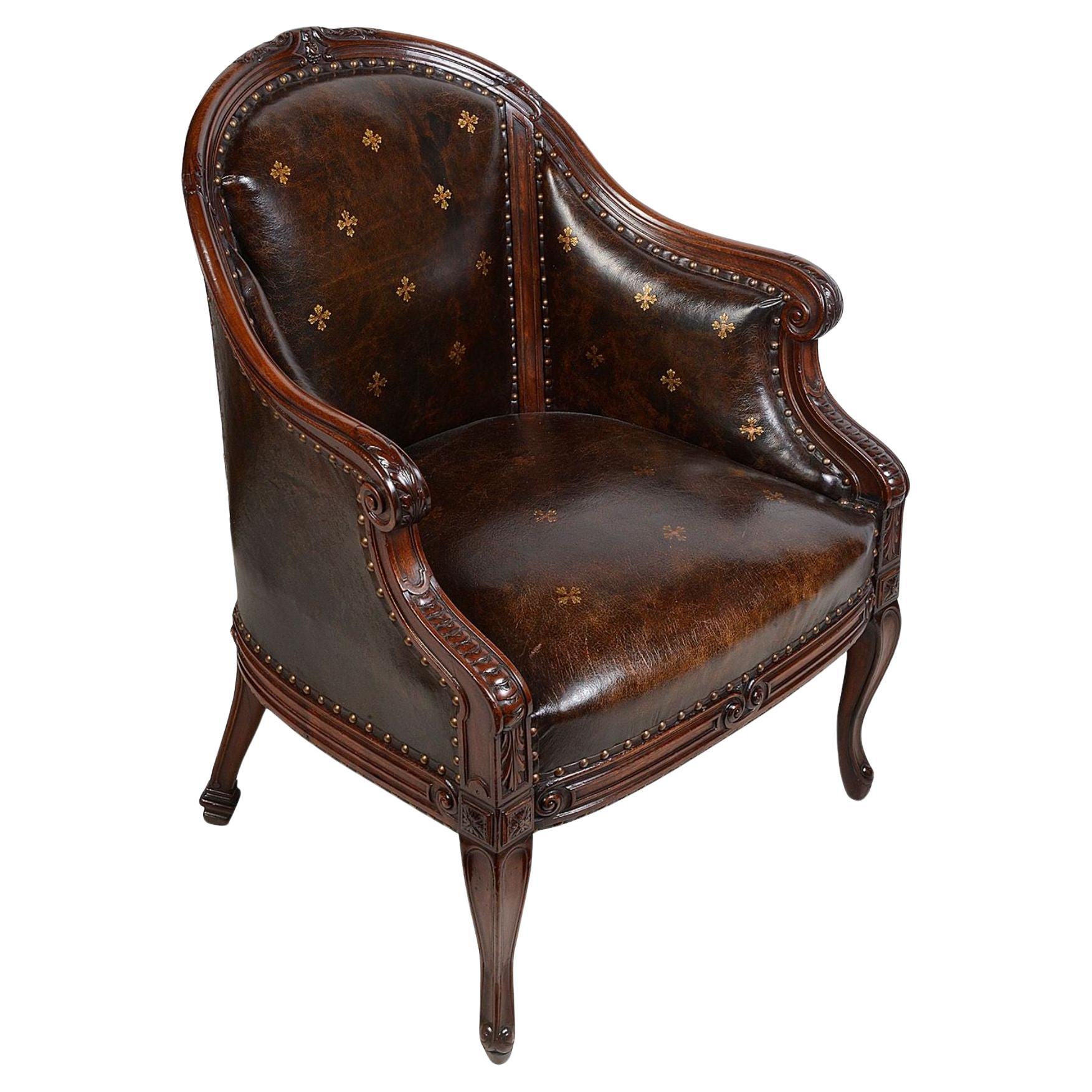 French Louis XVI style, Bergere Library chair. For Sale