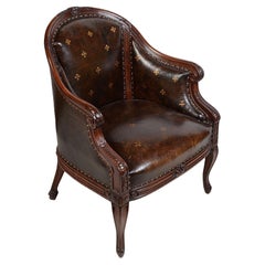 Used French Louis XVI style, Bergere Library chair.
