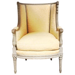 French Louis XVI Style Bergere with a Painted Finish