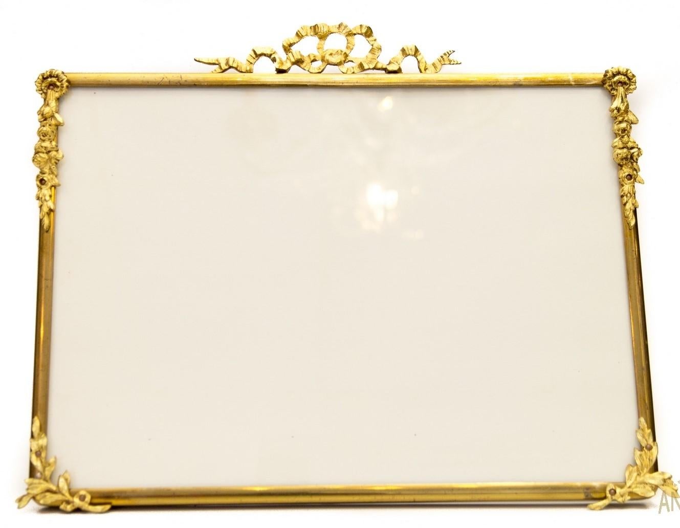 French Louis XVI Style Brass and Bronze Picture Frame 7