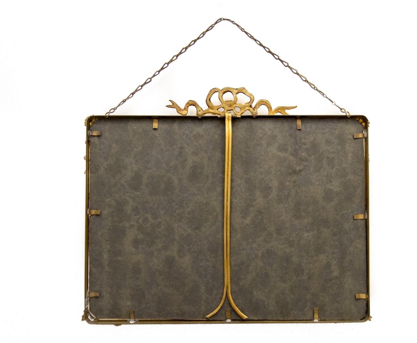 French Louis XVI Style Brass and Bronze Picture Frame 8