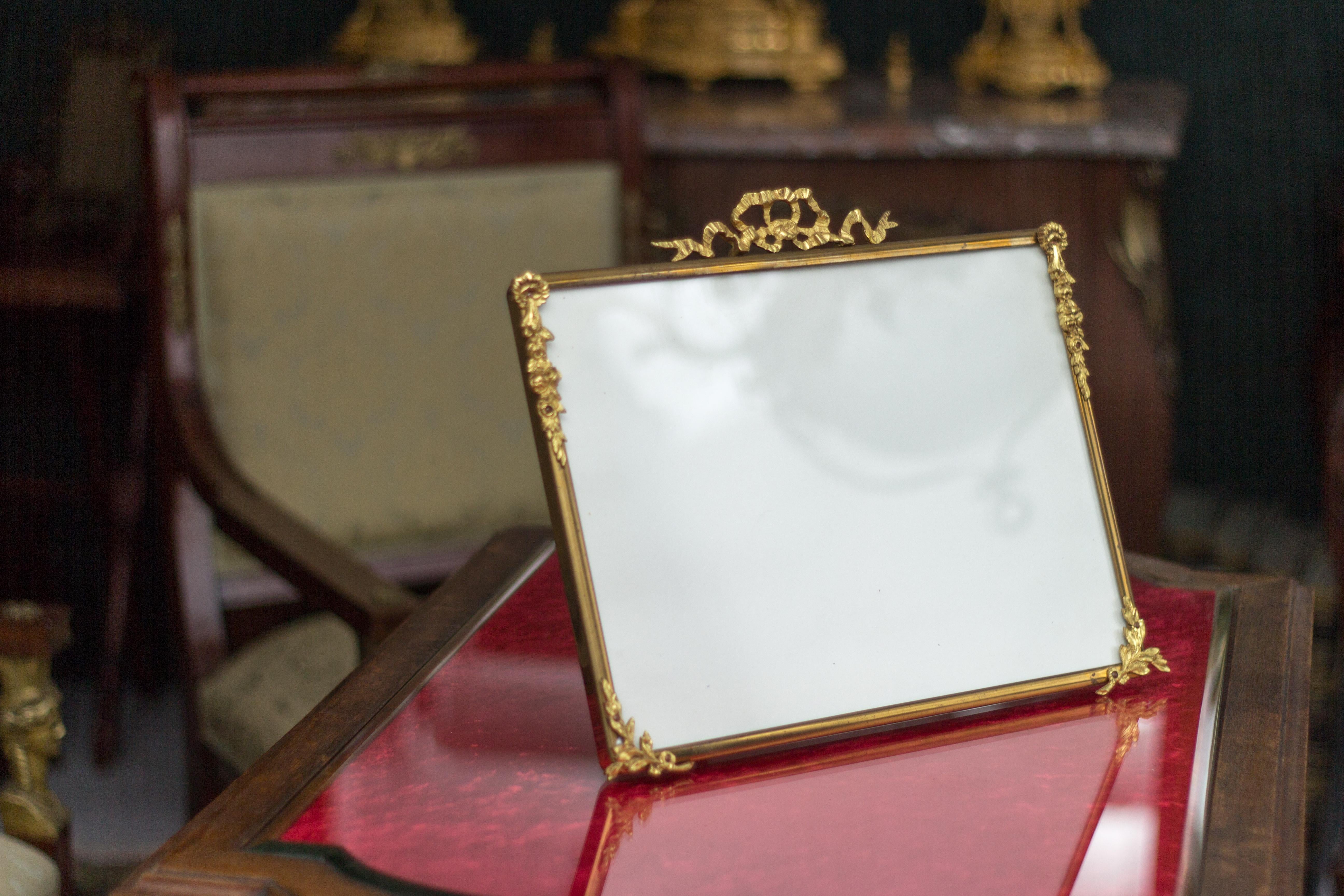 French Louis XVI Style Brass and Bronze Picture Frame 12