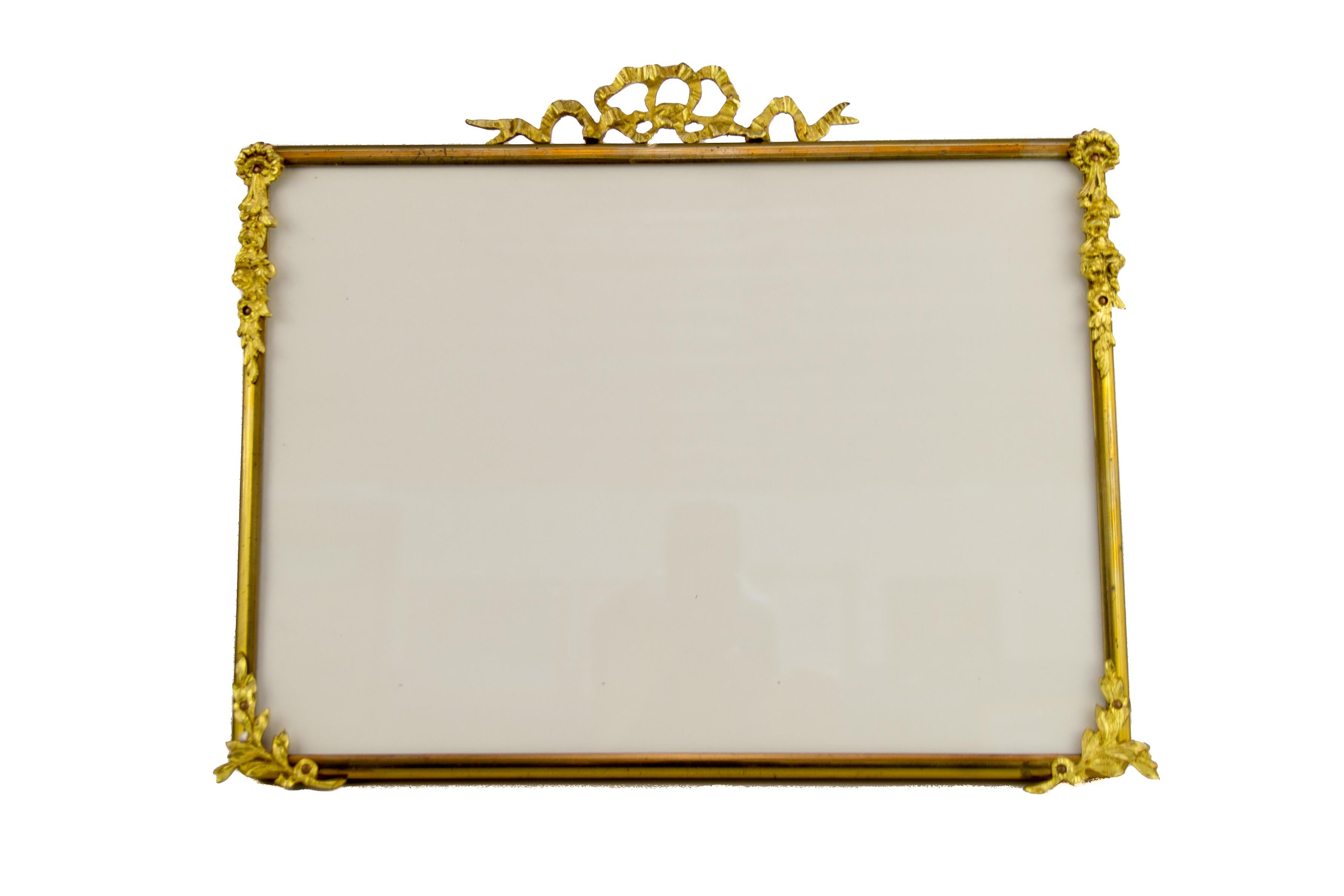 French Louis XVI Style Brass and Bronze Picture Frame (Frühes 20. Jahrhundert)