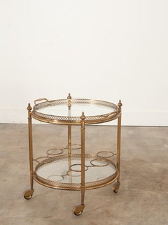 French Louis XVI Style Brass Bar Cart