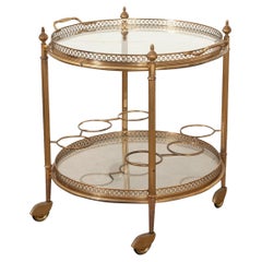 French Louis XVI Style Brass Bar Cart