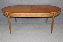French Louis XVI Style Brass Mounted Dining Table Attributed to Maison Jansen