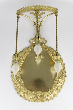 French Louis XVI Style Bronze and Brass Three-Light Wall Sconce, 1900s