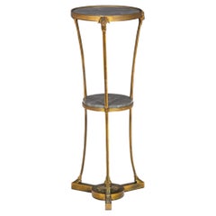 Table à deux niveaux en bronze et marbre de style Louis XVI, Gueridon