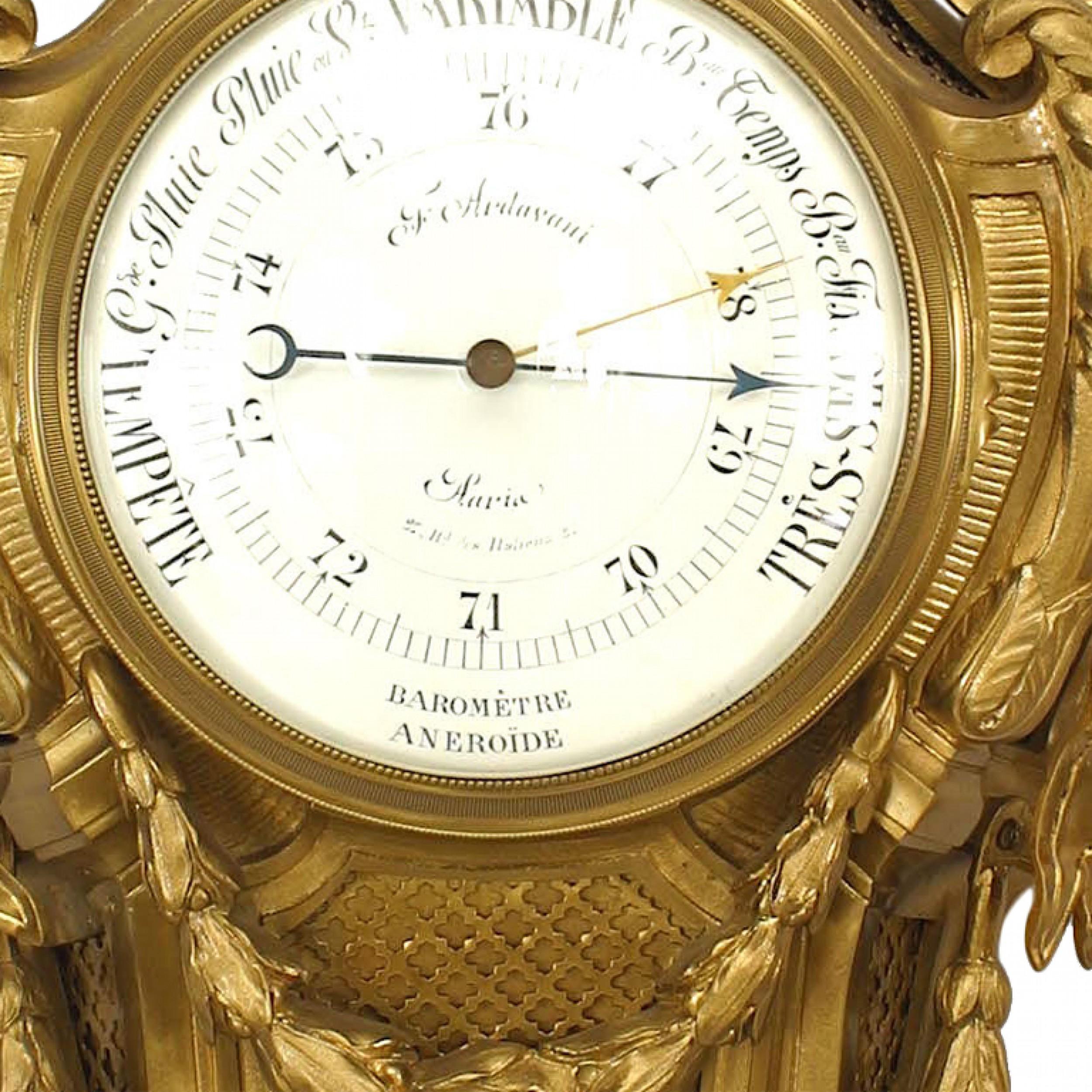 French Louis XVI Style Bronze Barometer For Sale 1
