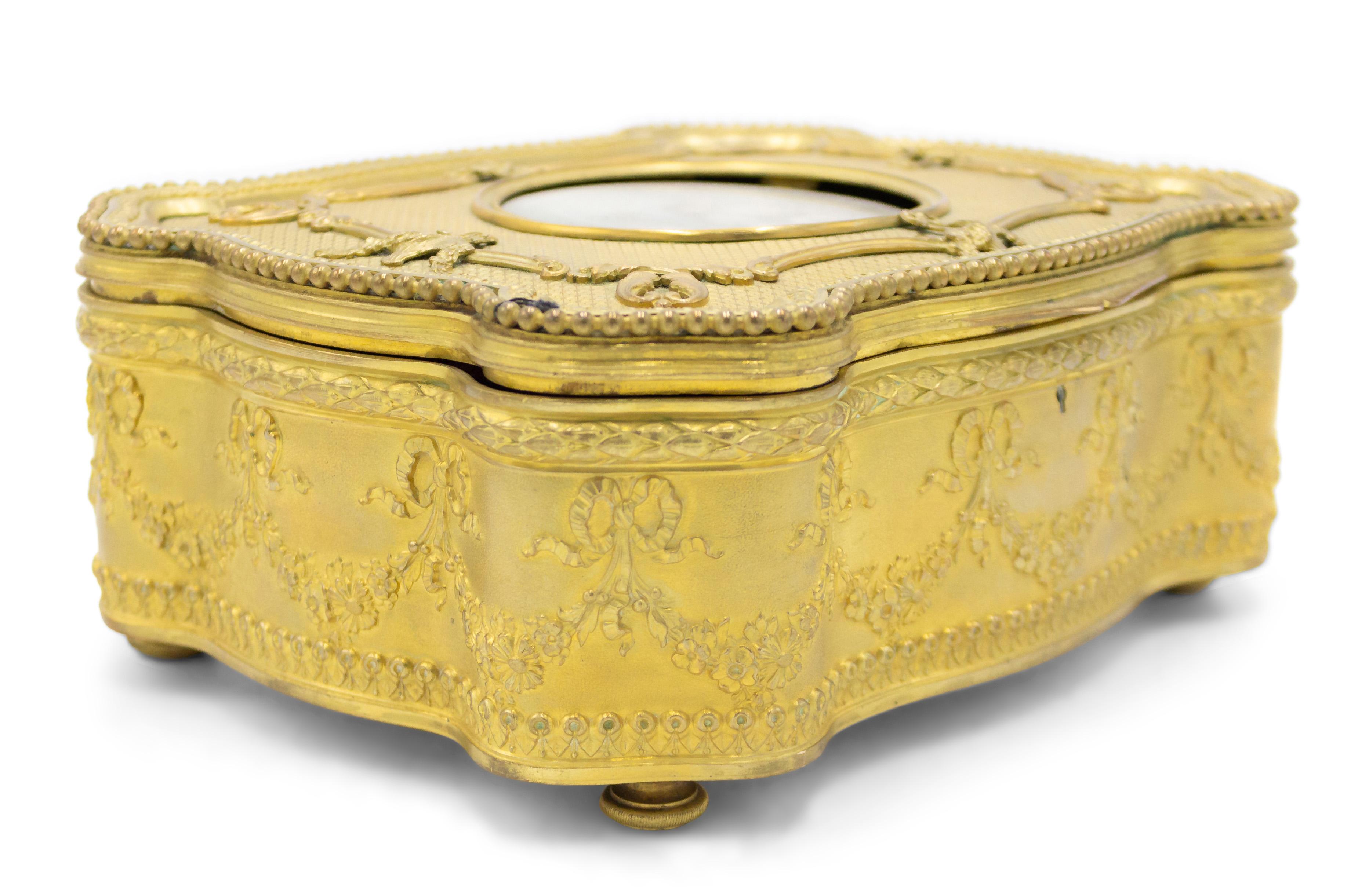 Carved French Louis XVI Style Bronze Dore Box For Sale