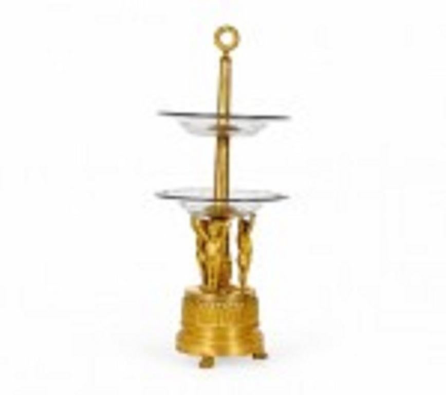 Louis XVI French Louis XVi Style Bronze Dore Cupid Centerpiece For Sale