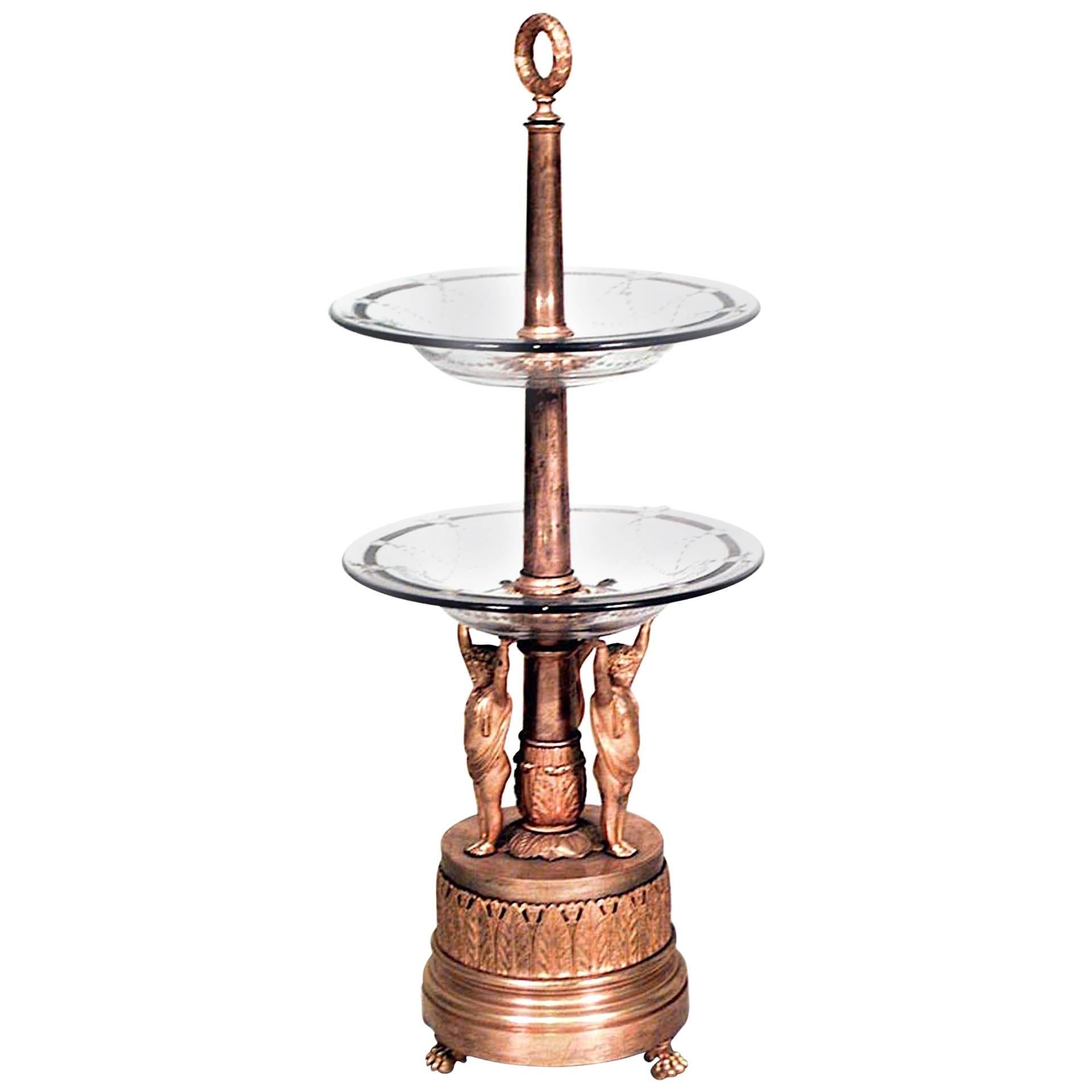 French Louis XVi Style Bronze Dore Cupid Centerpiece For Sale